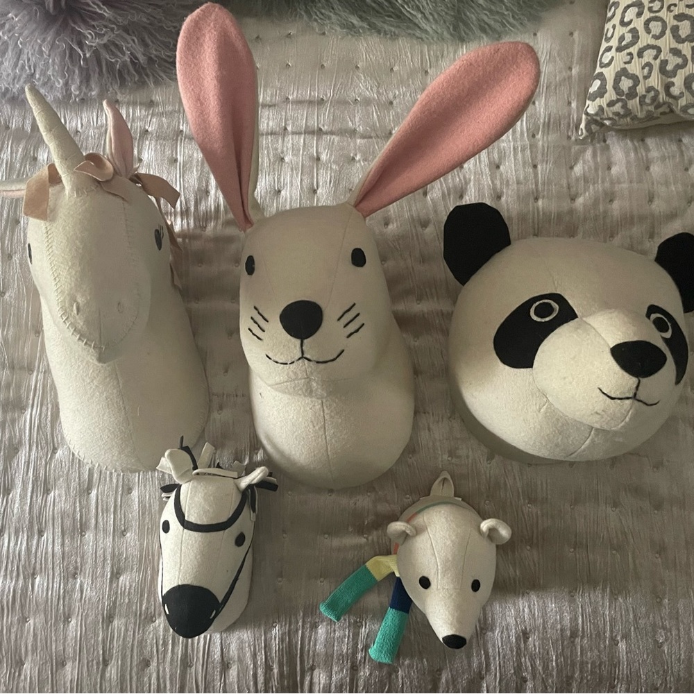 Target Pillowfort Animal Heads (5) Wall Decor